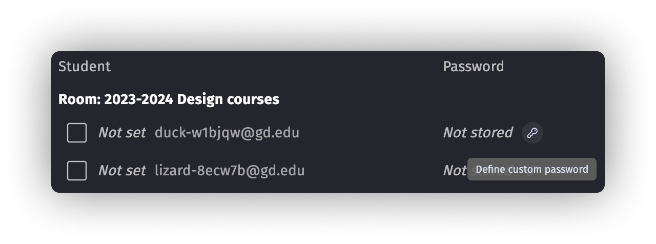 Zoom on the "Change password" feature
